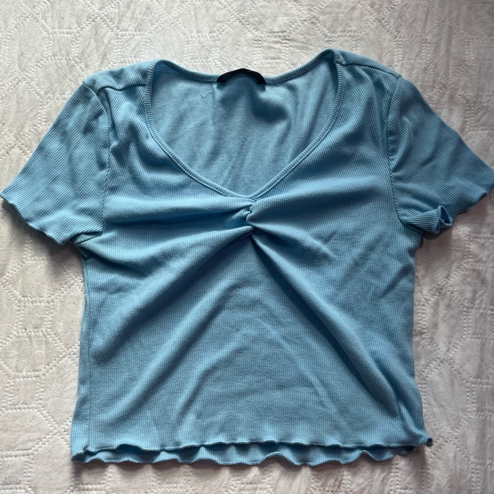 light blue sinch top